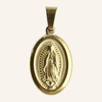 Virgen de Guadalupe Classic Oval Medal – Polished Rim, Baptism Gift