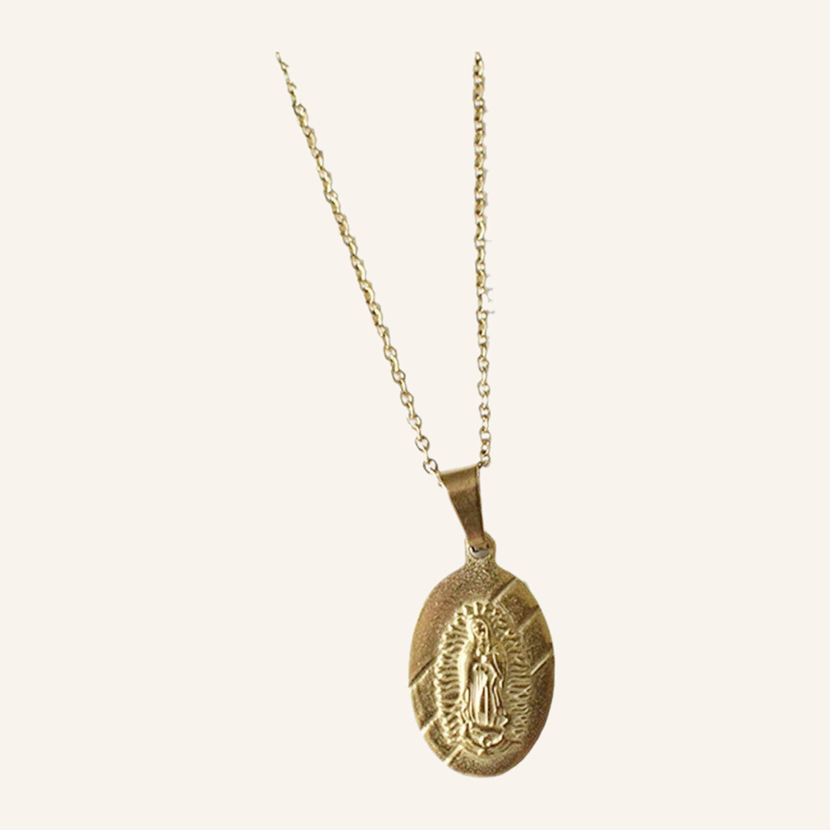 Virgen de Guadalupe Classic Oval Medal – Polished Rim, Baptism Gift – 5