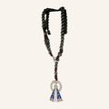 Rear-View Mirror Rosary – Dark Beads, Virgen María Medal