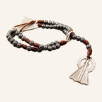 Rear-View Mirror Rosary – Dark Beads, Virgen María Medal – 4
