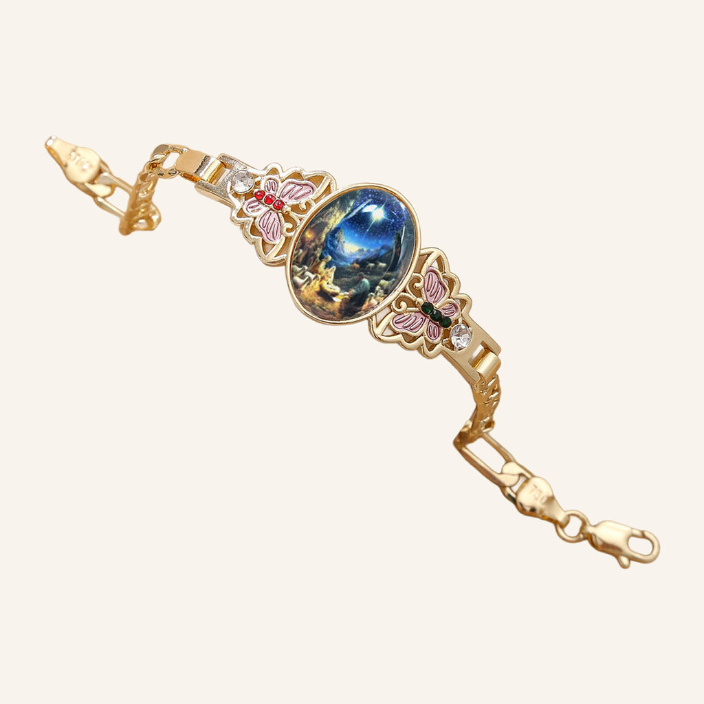 Virgen de Guadalupe Butterfly Bracelet – Color Image, Figaro Links