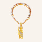 San Judas Tadeo Iced Figure Necklace – CZ Robe, Gold Plated Rope Chain
