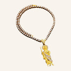 San Judas Tadeo Iced Figure Necklace – CZ Robe, Gold Plated Rope Chain – 3