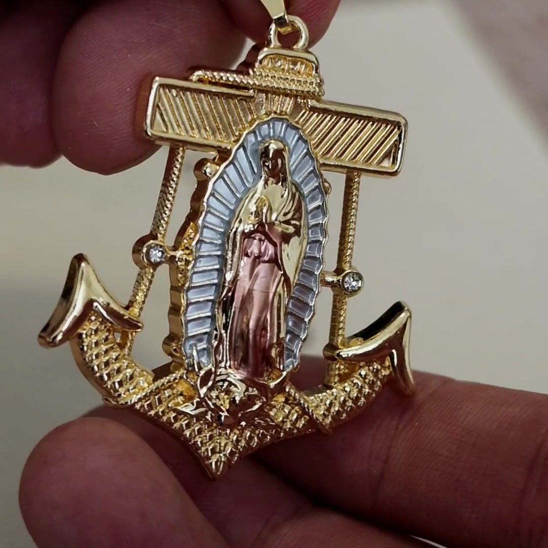 Virgen de Guadalupe anchor pendant close-up