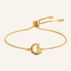 Virgen de Guadalupe Crescent Moon Bracelet – Colored Stones, Adjustable