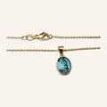 Virgen María Enamel Medal Necklace – Gold Tone
