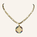 Virgen de Guadalupe Multicolor Medal Necklace – Bold Figaro Chain
