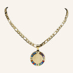 Virgen de Guadalupe Multicolor Medal Necklace – Bold Figaro Chain