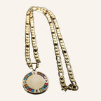 Virgen de Guadalupe Multicolor Medal Necklace – Bold Figaro Chain – 3