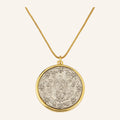 Two-Tone Devotional Medal Necklace – Silver Center, Gold Rim, Box Chain