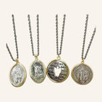 Reversible Devotional Medal Necklace – Two Images, Gold Tone – 3