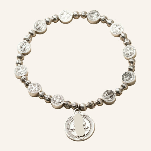 San Benito Beaded Bracelet – Medals & Hanging Charm