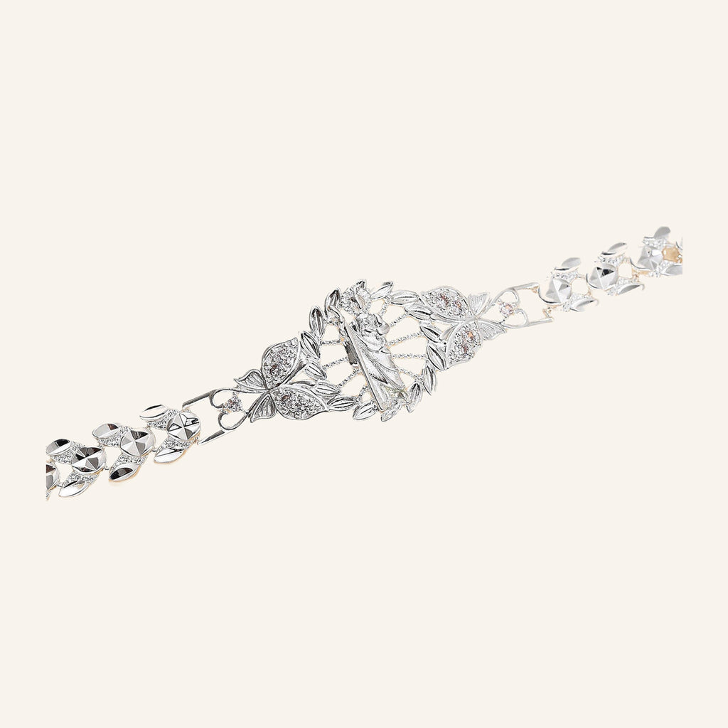 San Judas Tadeo Plaque Bracelet – Silver Tone – 3
