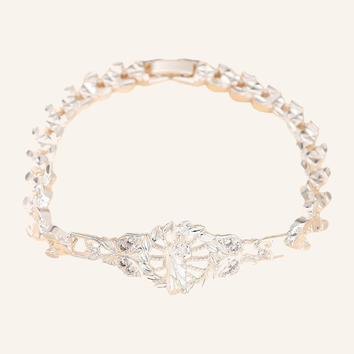 San Judas Tadeo Plaque Bracelet – Silver Tone – 4