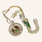 San Judas Tadeo Set – CZ Ring Medal on Rope Chain & Iced Cuban Bracelet – 4