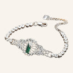 San Judas Tadeo Link Bracelet – Green Stone Center – 3